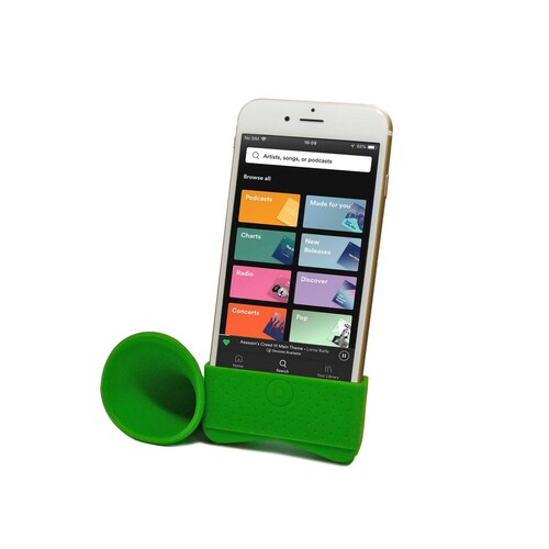 Soporte para celular con bocina 