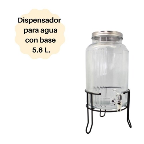 Dispensador de vidrio para agua, 5.6 L 