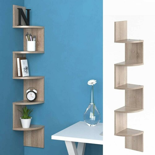 Estante Respisa Esquinero De Pared Zig Zag 5 Niveles