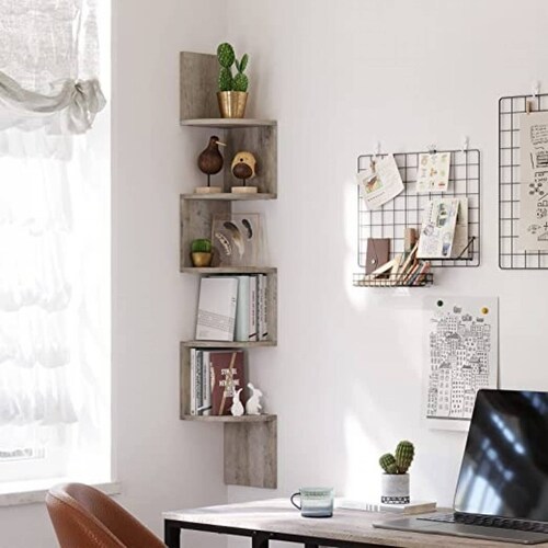 Estante Respisa Esquinero De Pared Zig Zag 5 Niveles