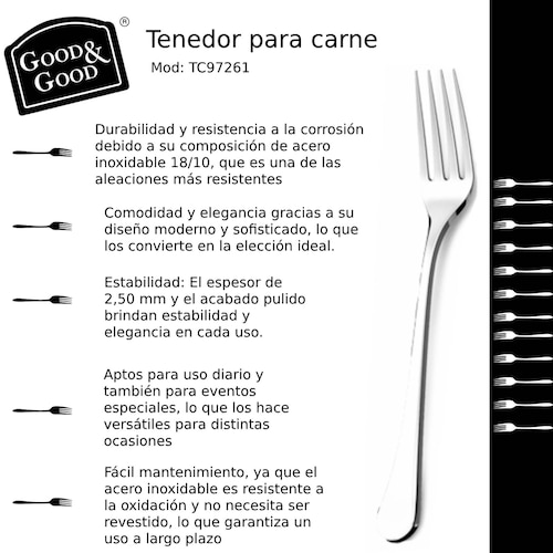 set de 12 tenedores para carne