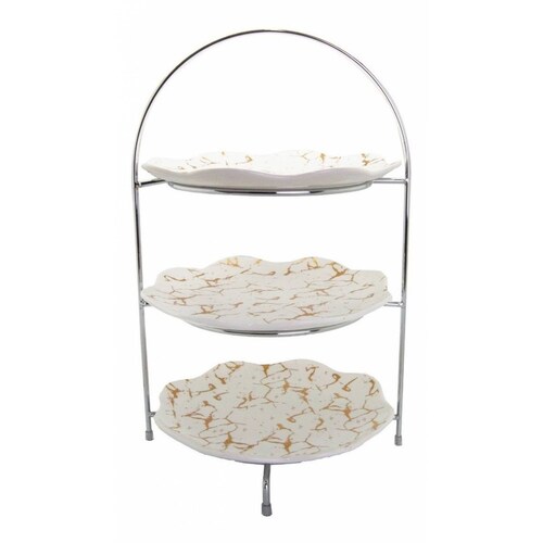 Base Para Cupcakes 3 Niveles Con Platones De Cerámica