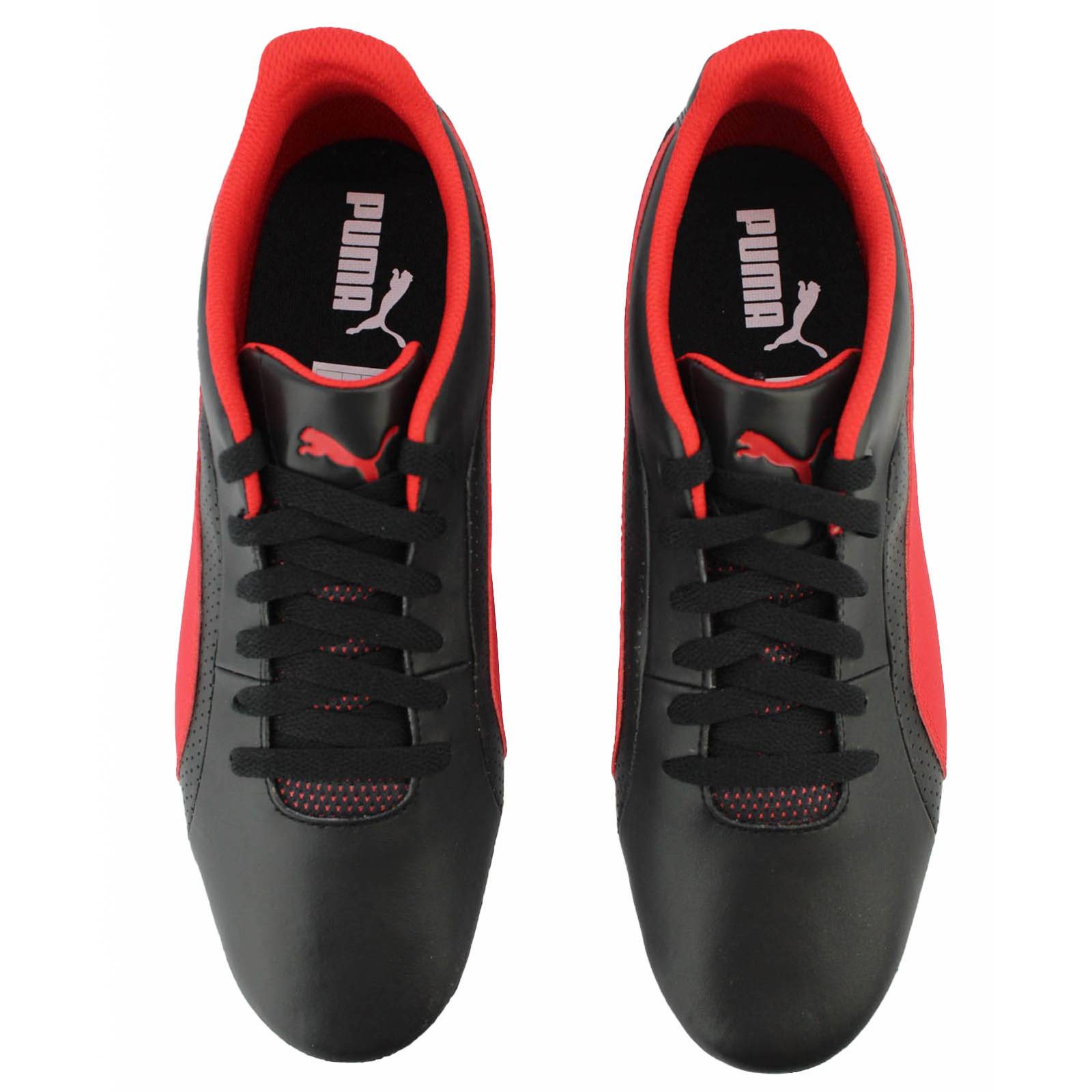 Tenis puma caballero ferrari selezione negro con rojo