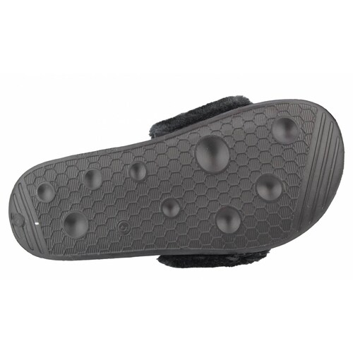 Sandalia slide nyc dama con peluche negro