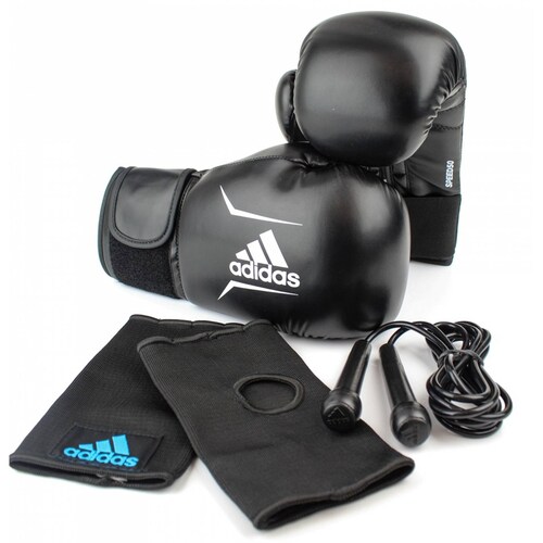 Set de boxeo adidas adidas 14 oz (guantes  guanteleta y cuerda) bpkitsmu14