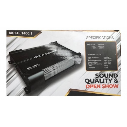 Amplificador Monoblock Rock Series RKS-UL1400.1 2800 Watts Clase D 1 Ohm 