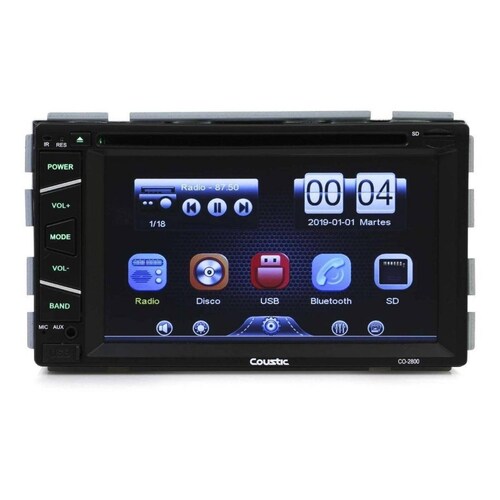 Autoestéreo Coustic CO-2800 Con Bluetooth 2 Din 6.2" 