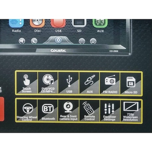 Autoestéreo Coustic CO-2800 Con Bluetooth 2 Din 6.2" 