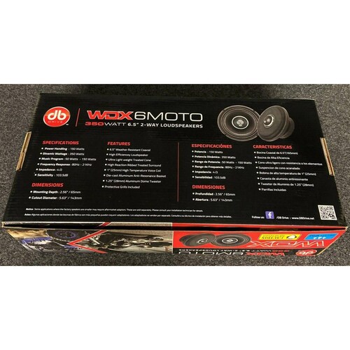 Bocinas Coaxiales Marinas DB Drive WDX6MOTO 350 Watts 6.5 Pulgadas 4 Ohms 2 Vías 