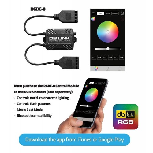 Adaptador de Luz Inalámbrico Bluetooth Marino para RGB DB Link RGBC-8 para Smartphone Android e iOS 