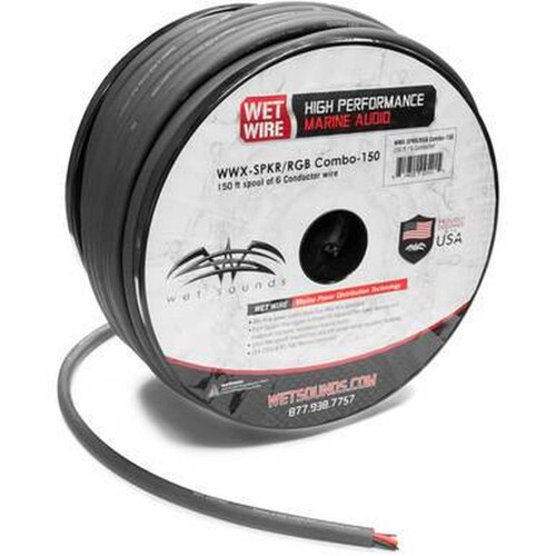 Rollo de Cable Marino Wet Sounds WWX-SPKR/RGB COMBO-150 para amplificador de Calibre 12 Frosted - Ca 