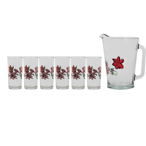 Juego De Agua 7 Piezas Flores Lilis Soave