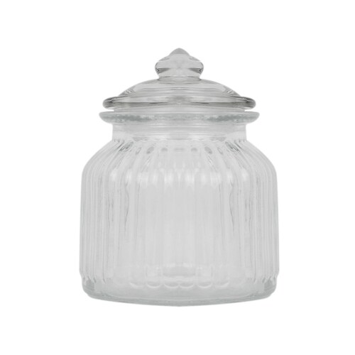 Brocal redondo astriado con tapa de vidrio 700 ml