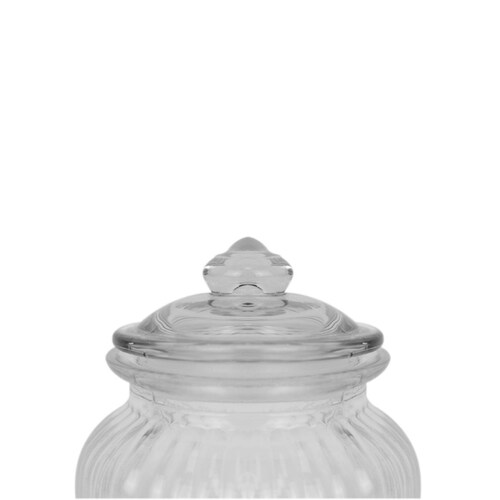 Brocal redondo astriado con tapa de vidrio 700 ml