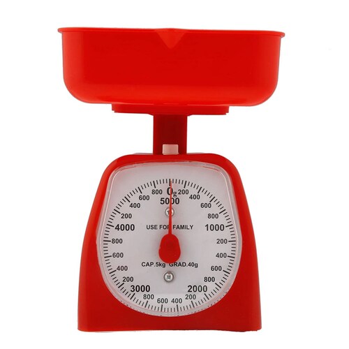 Báscula de cocina roja manual 5 kg