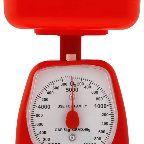 Báscula de cocina roja manual 5 kg