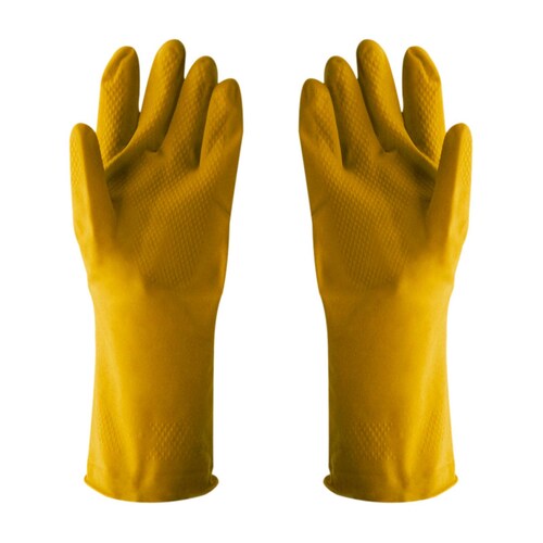 Guantes de látex amarillo talla mediana