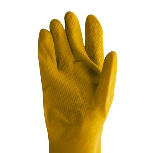 Guantes de látex amarillo talla mediana
