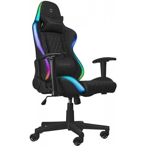 Silla Gaming Balam Rush RGB, Nylon mecanismo mariposa, control remoto, Descansabrazos 2D, color negro, (br-931267)