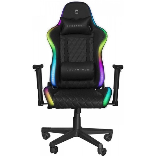 Silla Gaming Balam Rush RGB, Nylon mecanismo mariposa, control remoto, Descansabrazos 2D, color negro, (br-931267)