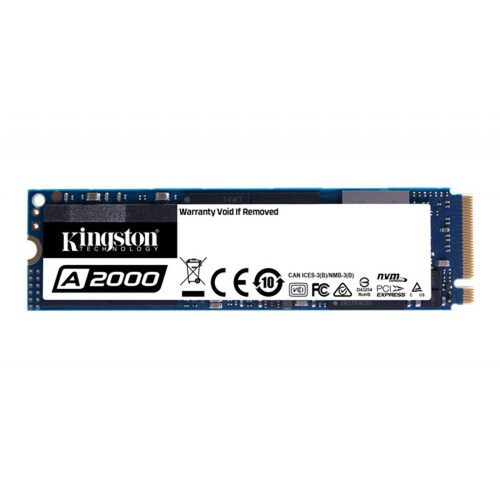 Unidad De Estado Solido M.2 Kingston SSD A2000 250GB, NVMe, PCIe, lectura/escritura de hasta 2,200/2,000MB/seg (SA2000M8/250G)