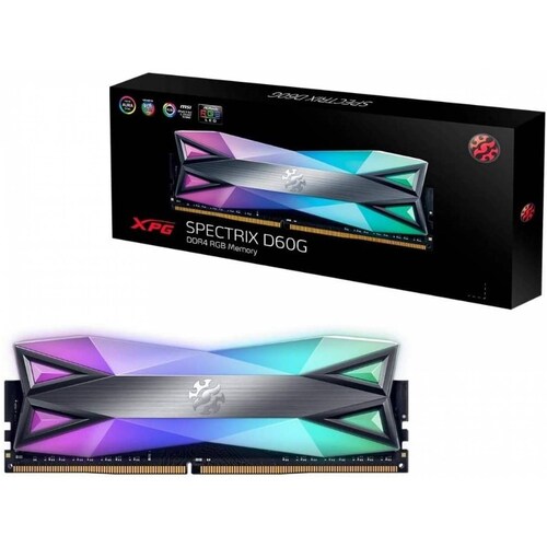 Memoria Ram ADATA XPG SPECTRIX D60G, 8GB, DDR4, 3600 MHz, PC4-28800, Iluminacion RGB, Disipador Gris