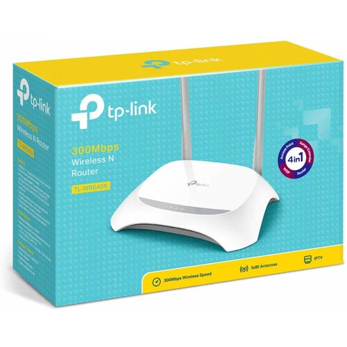 ROUTER INALAMBRICO TP-LINK TL-WR840N, 300 MBPS, 2.4GHZ, 2 ANTENAS, GABINETE DELGADO, FUNCION WIRELESS BRIDGE