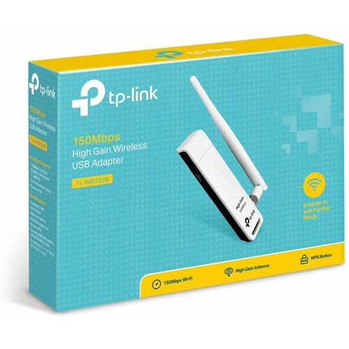 Adaptador TP-LINK TL-WN722N, Negro, Color blanco Inalámbrico USB 150 Mbit/s 10 - 90% CE, FCC