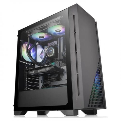 Gabinete para PC Thermaltake H330 Media Torre, Soporta T. Madre ATX, Micro ATX, Mini-ITX, Ventana lateral, Ventiladores traseros 1x 120mm, Color Negro, (CA-1R8-00M1WN-00)