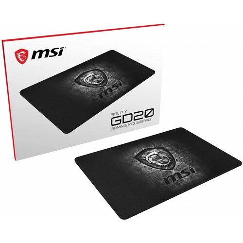 Mousepad Gamer MSI AGILITY GD20, 22 x 32cm, Grosor 5mm, Gris/Negro