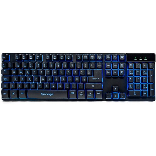 Teclado Gamer Multimedia Vorago KB-502, USB, 1.5m, Iluminación RGB, AntiGhosting, Color Negro, 12 Teclas multimedia, base metalica, Cable hilado