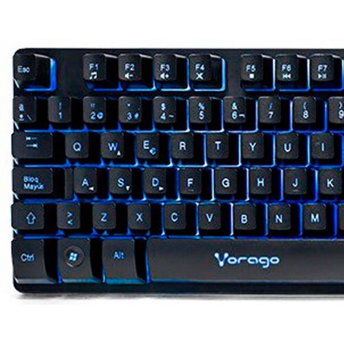 Teclado Gamer Multimedia Vorago KB-502, USB, 1.5m, Iluminación RGB, AntiGhosting, Color Negro, 12 Teclas multimedia, base metalica, Cable hilado
