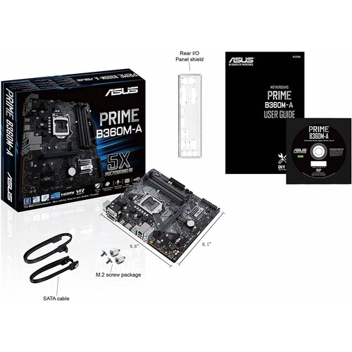 Tarjeta madre ASUS Prime B360M-A LGA 1151 (Zócalo H4), Intel, DDR4-SDRAM, HDMIx 1, PCI Express x16 Gen (3.x)x 1