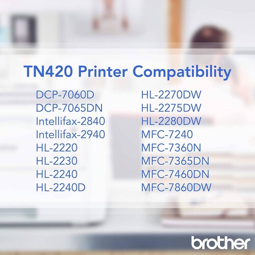 TONER BROTHER TN420 NEGRO 1,200 PAGINAS P/HL2270DW/ MFC7860DW/ DCP7065