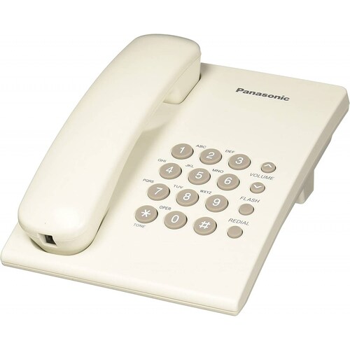 TELEFONO PANASONIC ALAMBRICO BASICO SIN MEMORIAS BLANCO (KX-TS500MEW)