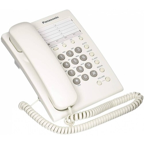TELEFONO PANASONIC ALAMBRICO BASICO 13 MEMORIAS BLANCO (KX-TS550MEW)