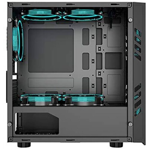 Gabinete para PC Yeyian Kalt 1101 Escritorio, Soporta T. Madre Micro ATX, Ventana lateral,sin fuente de alimentación,1 ventilador 120mm, Color Negro