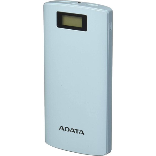 Cargador Portatil power bank ADATA P20000D, Capacidad 20000 mAh, Soporta 2 Dispositivos Simultaneamente, Linterna Integrada, Color Azul Caro AP20000D-DGT-5VCBL