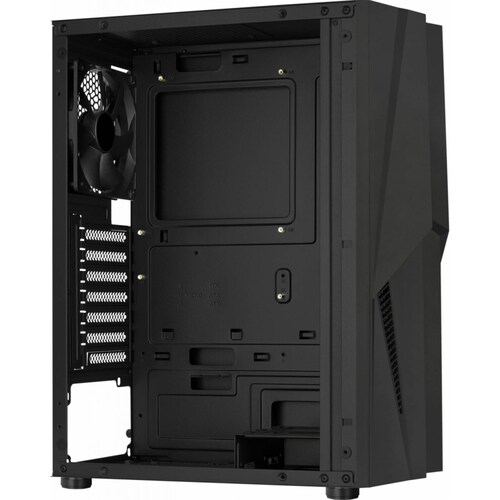 Gabinete Aerocool Mecha RGB, Negro, Media Torre, ATX, micro ATX, mini-ITX, Ventana de cristal, 1 ventilador Trasero 120mm, MECHA-G-BK-V2