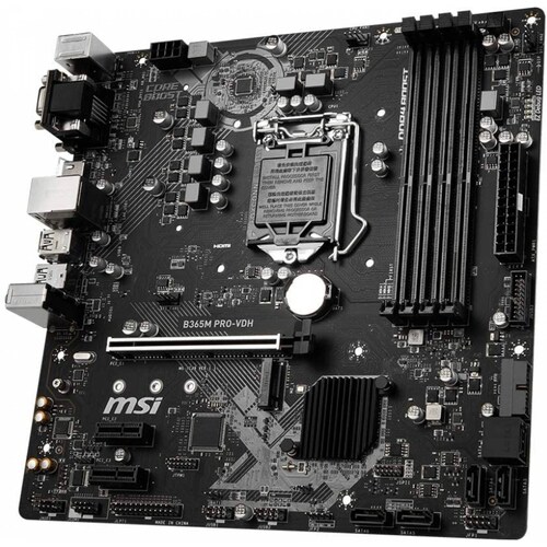 Tarjeta Madre MSi B365M PRO-VDH, Skt 1151, 4 DDR4 Dual Channel, 6 Sata3, 1 M.2, 8 Usb 3.1, 6 Usb 2.0, 2 Pci-e, Hdmi, Dvi-D, Vga, Audio 8ch