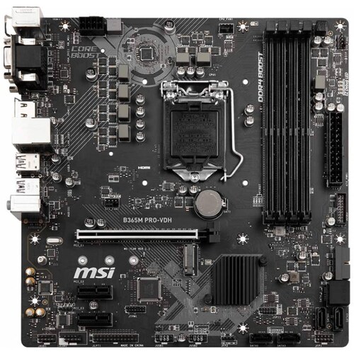 Tarjeta Madre MSi B365M PRO-VDH, Skt 1151, 4 DDR4 Dual Channel, 6 Sata3, 1 M.2, 8 Usb 3.1, 6 Usb 2.0, 2 Pci-e, Hdmi, Dvi-D, Vga, Audio 8ch