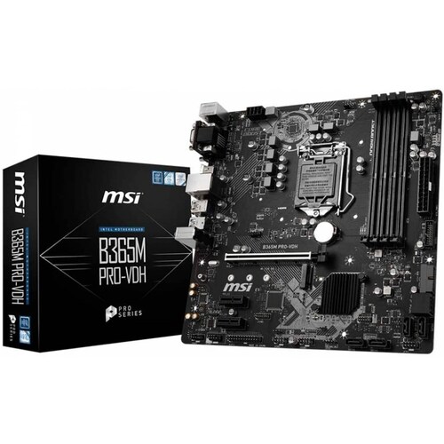 Tarjeta Madre MSi B365M PRO-VDH, Skt 1151, 4 DDR4 Dual Channel, 6 Sata3, 1 M.2, 8 Usb 3.1, 6 Usb 2.0, 2 Pci-e, Hdmi, Dvi-D, Vga, Audio 8ch
