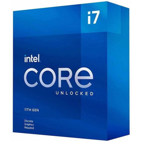 Procesador Intel Core i7-11700KF 11th Gen Socket LGA 1200 (Socket H5), 3.6 GHz, Hasta 5 GHz, 16 MB, 8 Nucleos, 16 Hilos, No Incluye Graficos, (BX8070811700KF)