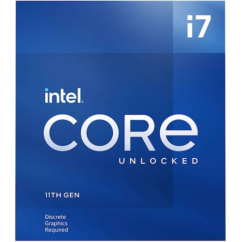 Procesador Intel Core i7-11700KF 11th Gen Socket LGA 1200 (Socket H5), 3.6 GHz, Hasta 5 GHz, 16 MB, 8 Nucleos, 16 Hilos, No Incluye Graficos, (BX8070811700KF)