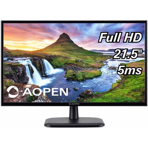 Monitor Aopen 22CV1Q BI 21.5 Pulgadas diagonal, Full HD, 1xVga, 1xHDMI, Plana, Color Negro, 75 Hz, 5 ms (UM.WC1AA.004)