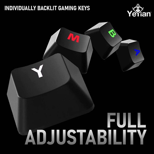 TECLADO GAMER YEYIAN YTM-28208B ASWARD S3000 MECANICO SWITCH AZUL RGB