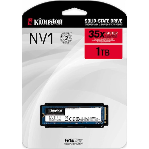 SSD Kingston Technology NV1 1000 GB, Lectura 2100 MB/s, Escritura 1700 MB/s, M.2