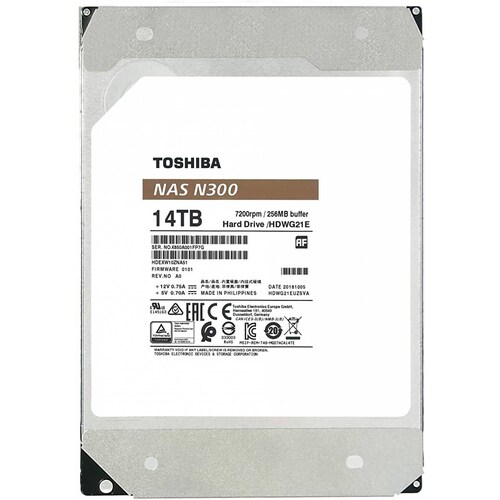 DISCO DURO INTERNO TOSHIBA 14TB HDWG21EXZSTA N300 7200RPM NAS 256MB