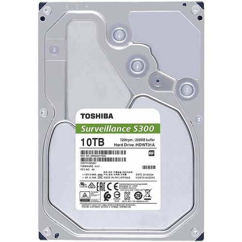 DISCO DURO INTERNO TOSHIBA 10TB HDWT31AUZSVAR 3.5 S300 7200RPM CCTV