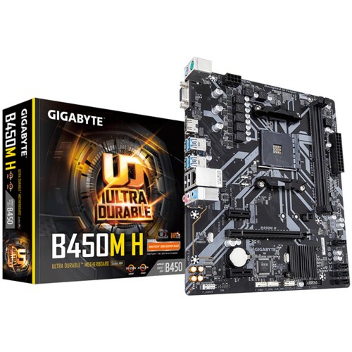 Tarjeta Madre Gigabyte B450M H Socket AM4 Ryzen 3000 2xDDR4 4XSATA III 4xUSB 3.0 2xUSB 2.0 1xHDMI 1xVga